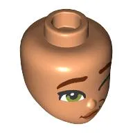 Minidoll Head, Medium Nougat Eyebrows, Olive Green Eyes, Medium Orange Lips, Open Mouth