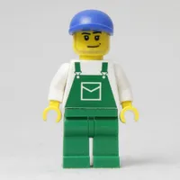 Man, Green Overalls, Blue Cap, Stubble (4485 Cap)