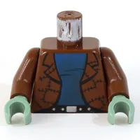 Torso Jacket, Patchwork, with Blue T-shirt Print (Frankenstein), Brown Arms, Sand Green Hands