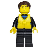 Man, Black Wetsuit, Yellow Life Vest