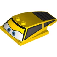 Wedge Curved 6 x 4 x 1 1/3 with 4 x 4 Base with Blue Eyes, Windows and Rear Grille Print (Jeff Gorvette)