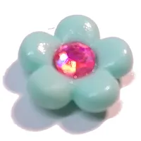 Clikits Icon, Flower 2 x 2 Small, 5 Petals with Pin [Frosted] Trans-Pink Center Facet Gem