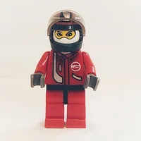 Race Driver, Red Torso, Red Legs, Black Helmet, Zonic