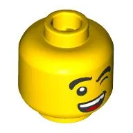 Minifig Head Monkie Kid, Raised Eyebrow, Wink / Angry, Open Mouth Print