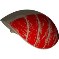 Large Figure Shoulder Cover, Armor, Round, Smooth with Worn Red Print