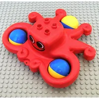 Duplo Rattle Octopus with Three Yellow and Blue Ball Wheels Face Print