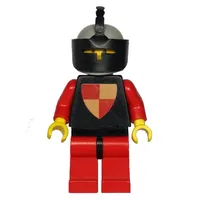 Knight (Quartered Shield) - Red Legs, Black Visor