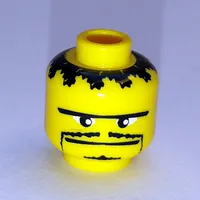Minifig Head Basketball Player, Moustache Thin, Small Goatee, Straight Connected Brow Print