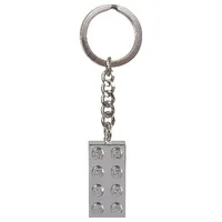 Key Chain, Chrome Chain and Ring with 2 x 4 Brick