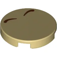 Tile Round 2 x 2 with Bottom Stud Holder with Two Reddish Brown Lines (Bowser Nostrils) Print