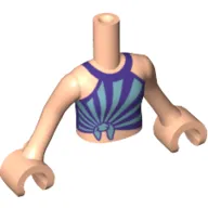 Minidoll Torso Girl with Medium Blue/Dark Purple Top with Knot