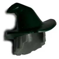 Hair and Hat, Floppy Witch Hat with Dark Bluish Gray Hair Print