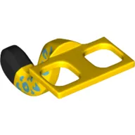 Minifig Hipwear Cat Tail Costume with Black Tip and Medium Azure Spots Print