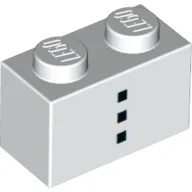 Brick 1 x 2 with Three Small Black Squares Print