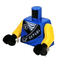 Torso Robe, Black Trim, White Asian Symbols 'MASTER' print, Yellow Arms, Black Hands