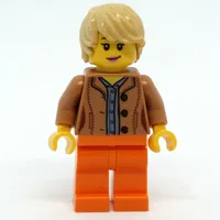 Medium Nougat Torso, Bright Light Orange Legs, Tan Hair