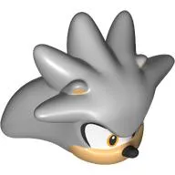 Minifig Head Special, Silver with Warm Tan Eyes, Face print