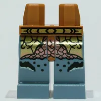 Hips and Sand Blue Legs with Gold Belt, Loin Cloth, Metallic Copper Scales print