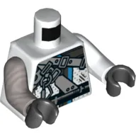 Torso, Odd Arms, Robe, Straps, Hook, Belt Print, Left White Arm, Right Flat Silver Arm, Black Hands