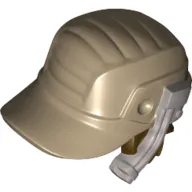 Hair and Hat / Cap, Flat Silver Headset and Dark Brown Hair Print (Jyn Erso)