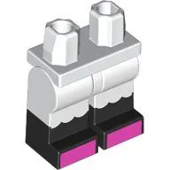 Hips with White Legs and Black Boots Pattern with White Ruffles, Dark Pink Toes print