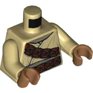 Torso Robe, Reddish Brown Belt and Shoulder Strap with Pouches Print, Tan Arms, Medium Nougat Hands