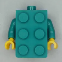 Minifig Torso Brick Suit with Yellow Hands