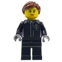 Race Driver, Black Torso, Black Legs, Black Helmet, Lamborghini, Female