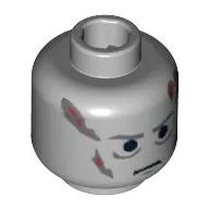 Minifig Head Darth Vader, Scars Gray Left & Right, Gray Eyebrows Print