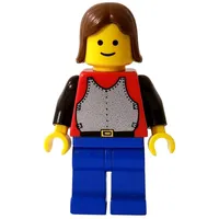 Knight (Breastplate on Red) - Blue Legs, Brown Hair