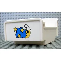 Duplo Bed 3 x 5 x 1 2/3 with Moon and Stars Print