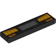 Tile 1 x 4 with Silver Grill, Yellow Headlights print