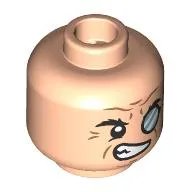 Minifig Head Penguin, Black Eyebrows, Nougat Lines, Monocle, Lopsided Scowl