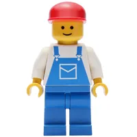 Man, Blue Overalls, Red Cap (3626a Head)