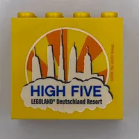 Brick 2 x 4 x 3 with 'LEGOLAND Deutschland Resort HIGH FIVE' Print
