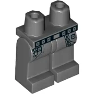 Hips and Dark Bluish Gray Legs with Pockets, Zipper, Chain, Black Belt