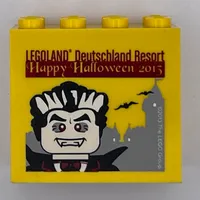 Brick 2 x 4 x 3 with 'LEGOLAND Deutschland Resort Happy Halloween 2013' Print