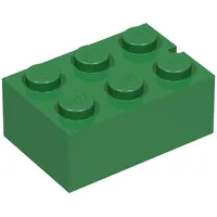 Brick 2 x 3 without Bottom Tubes, Slotted (with 1 slot)