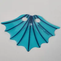 Neckwear Cape, Fins with Dark Blue Lines on Trans-Light Blue Background Print