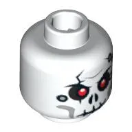 Minifig Head Chopov, Cracked Skull with Holes, Red Holes Print [Blocked Open Stud]