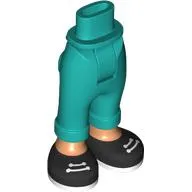 Minidoll Hips and Folded Trousers with Warm Tan Legs, Black Shoes, White Laces print