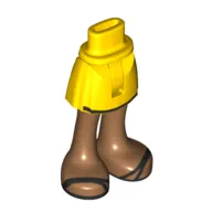 Minidoll Hips and Short Skirt with Black stripe, Dark Nougat Legs with Black Sandals Print