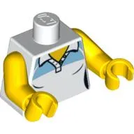 Torso Polo Shirt with Medium Blue Print, Yellow Arms and Hands