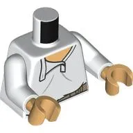 Torso, White Shirt, Open Collar, Dark Tan Belt print, White Arms, Warm Tan Hands