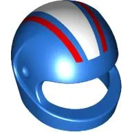 Helmet, Standard with White/Red Stripes print
