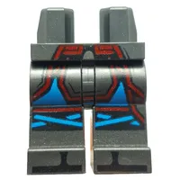 Hips and Pearl Titanium Legs with Dark Azure, Dark red Details, Armor