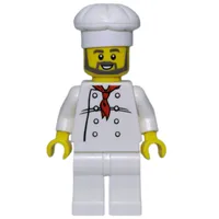 Chef - White Torso, White Legs, White Hat, Grey beard
