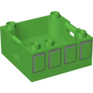 Duplo Container Box 4 x 4 with Studs on Corners with Four Squares Print