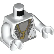Torso Tuxedo, Gold Chain with 'J' Print (Joker), White Arms and Hands