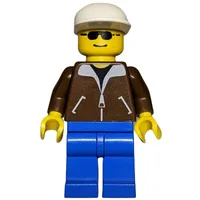 Man - Brown Jacket, Blue Legs, White Cap